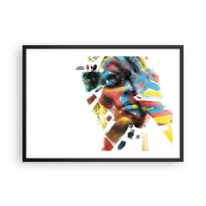 Poster in een zwarte lijst - Een kleurrijke persoonlijkheid - 70x50 cm