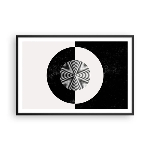 Poster in een zwarte lijst - Harmonie in zwart-wit - 91x61 cm