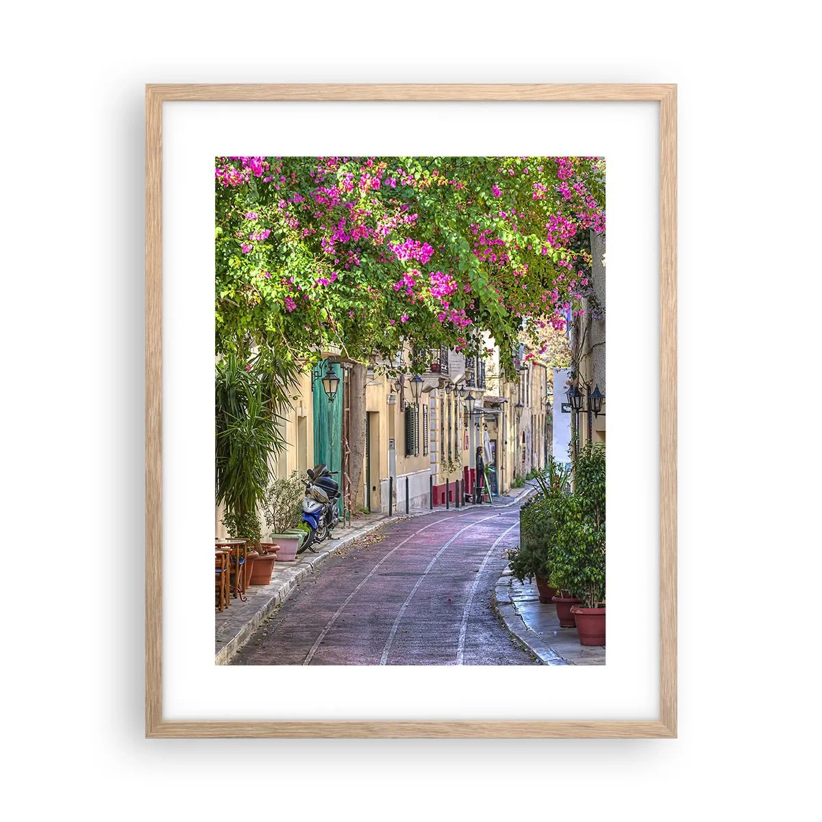 Een poster in een licht eiken lijst - Bloeiende steeg - 40x50 cm