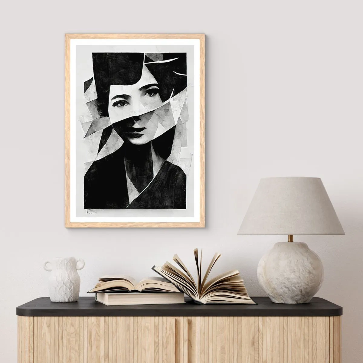 Een poster in een licht eiken lijst - Echt wat je bent... - 61x91 cm