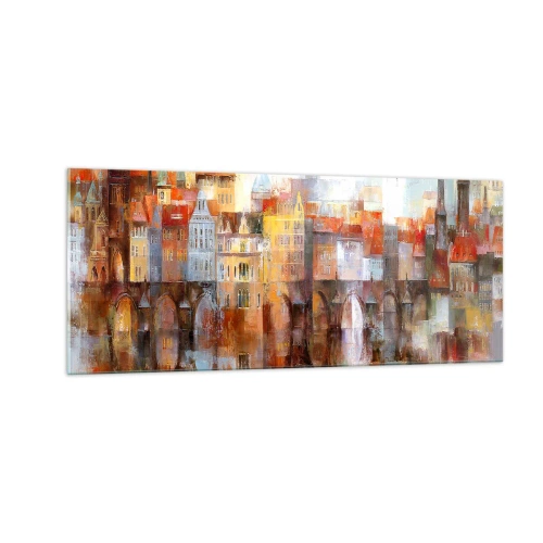 Schilderen op glas - Ook onder de brug is het mooi - 100x40 cm