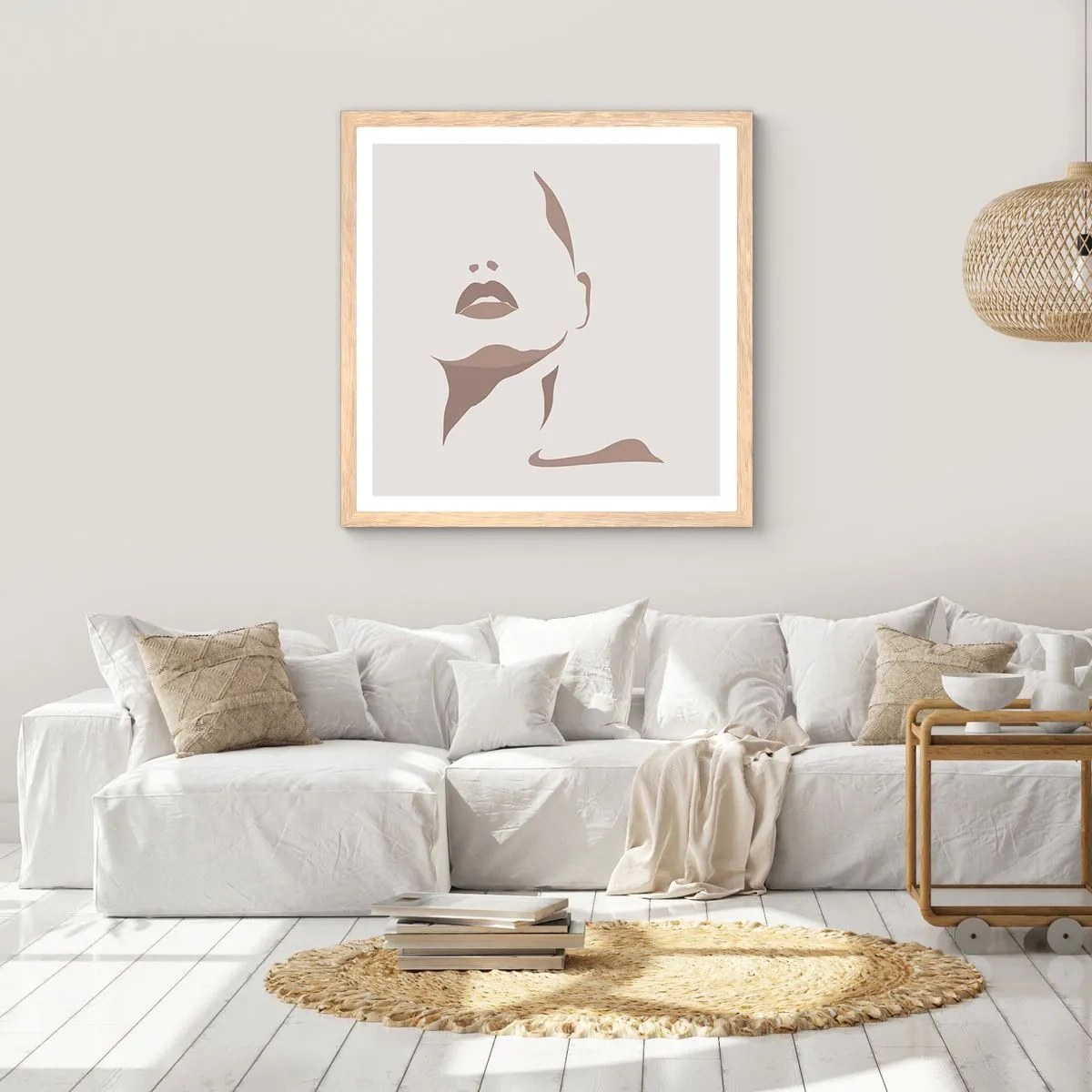 Een poster in een licht eiken lijst - Gemaakt van licht en schaduw - 40x40 cm