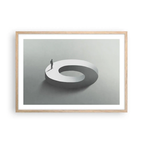 Een poster in een licht eiken lijst - En wees hier slim - 70x50 cm