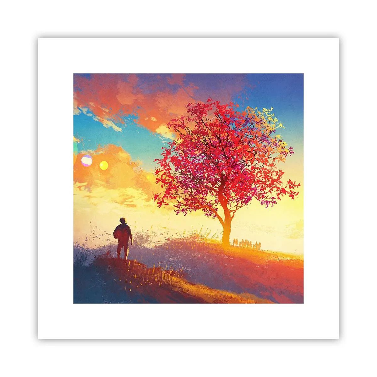 Poster - Pelgrim bij de bestemming - 30x30 cm