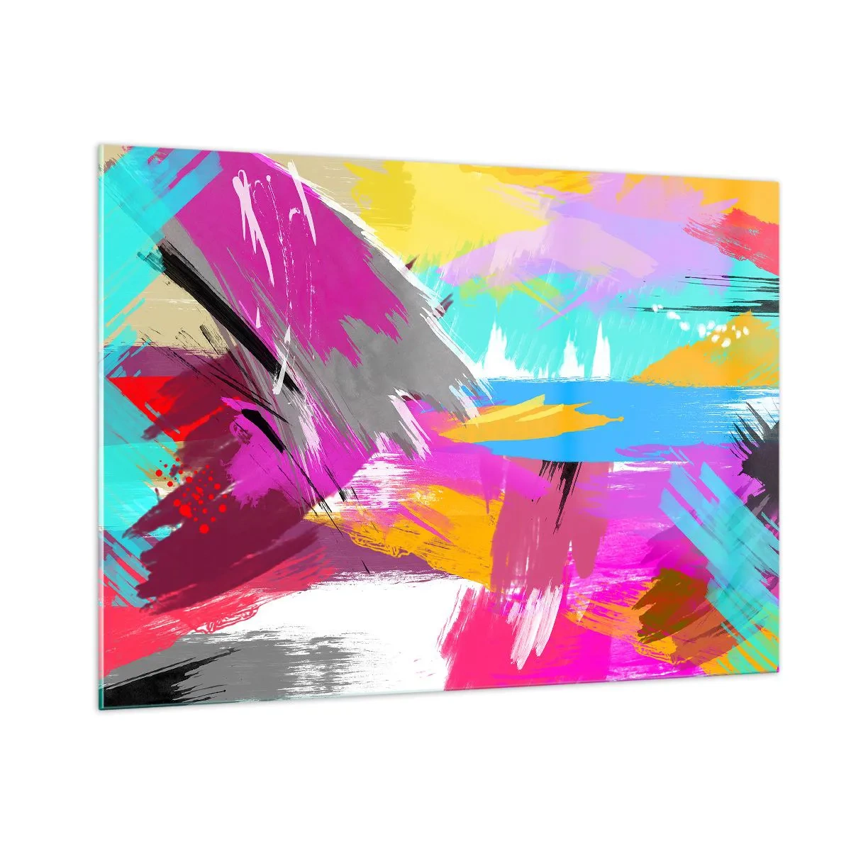 Schilderen op glas - Man, man, man en weer man - 100x70 cm