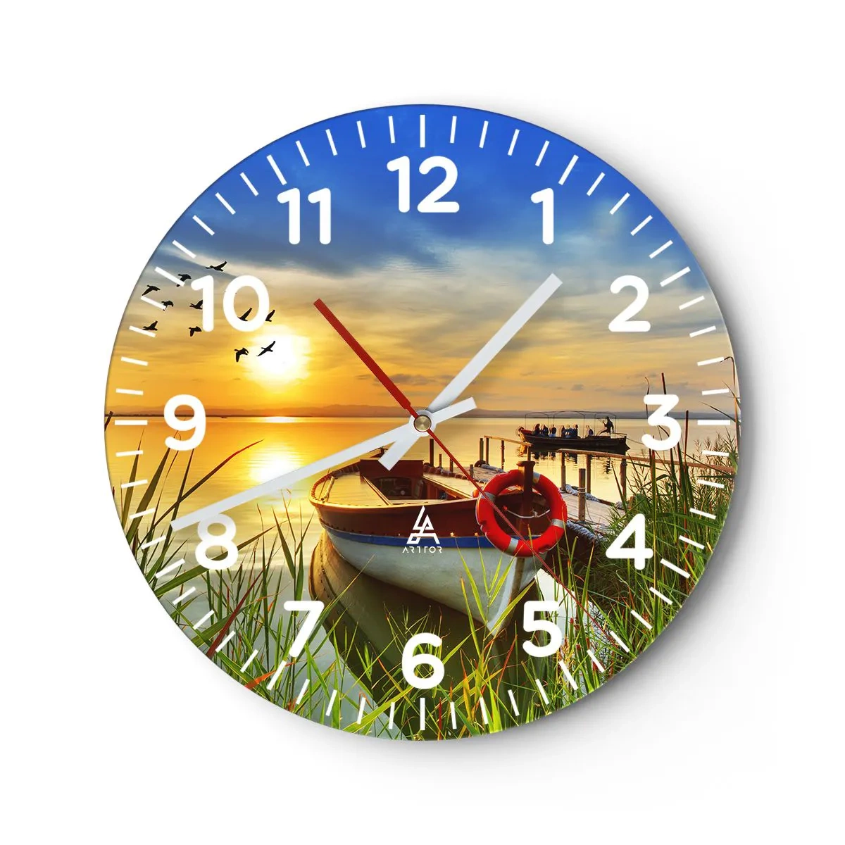 Wandklok - Klok - De aalscholvers vliegen al weg - 40x40 cm