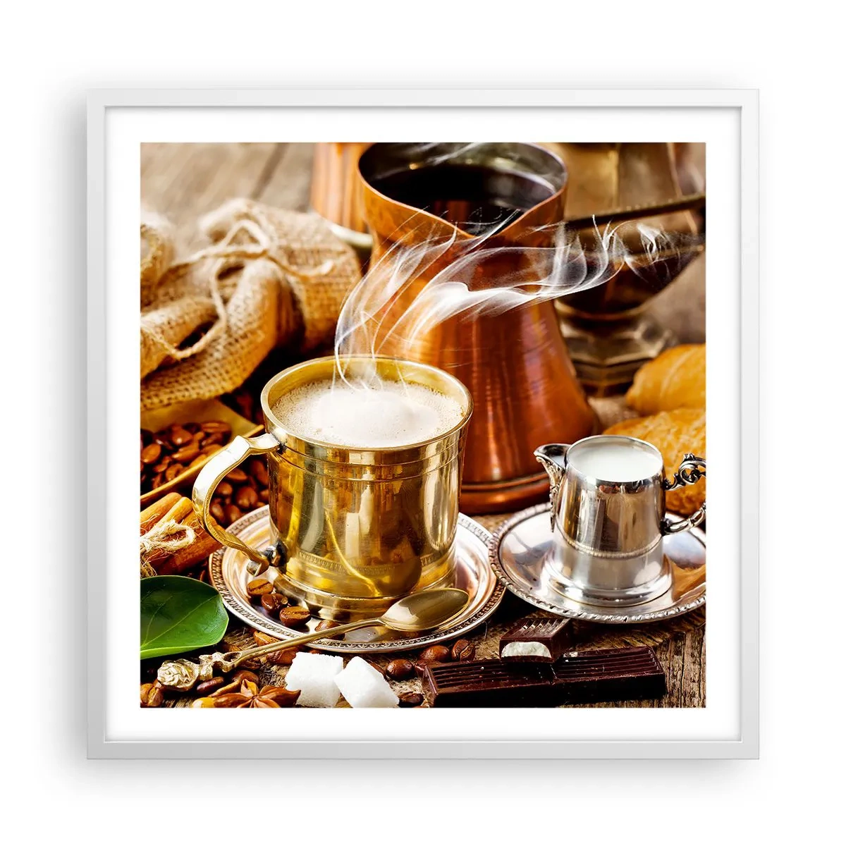 Poster in een witte lijst - Prettige dag! - 60x60 cm