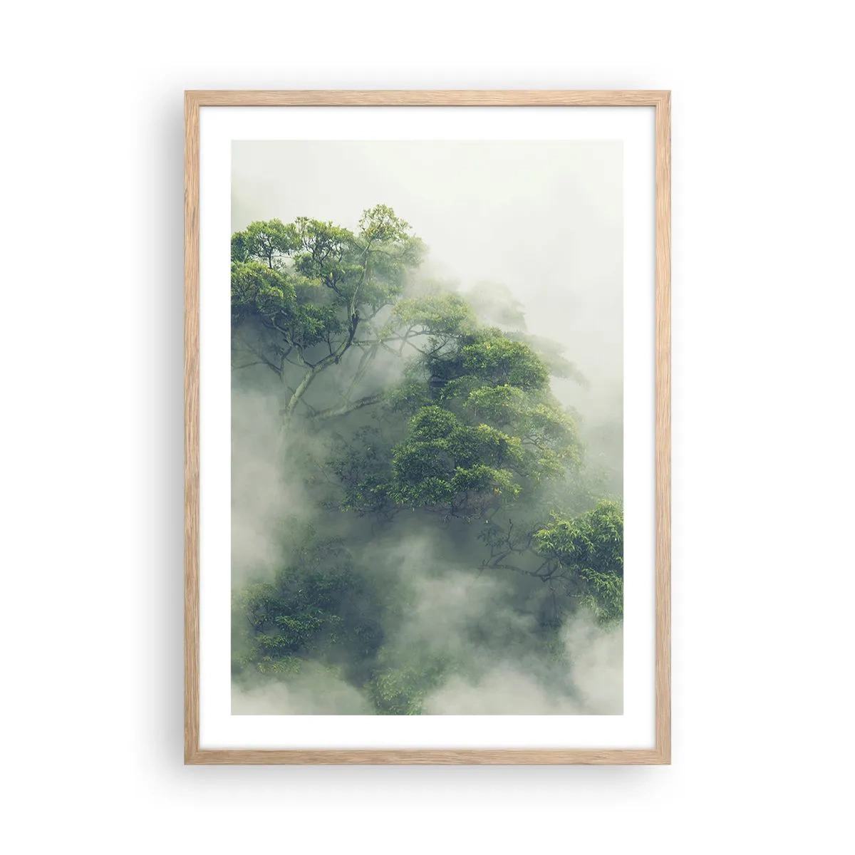 Een poster in een licht eiken lijst - In mist gehuld - 50x70 cm
