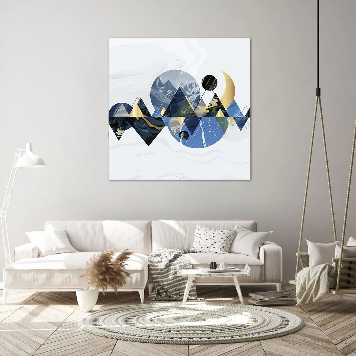 Schilderen op canvas - Geometrisch landschap - 40x40 cm