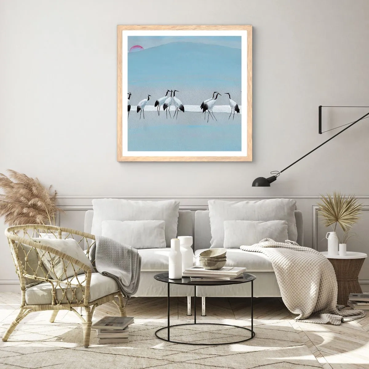 Een poster in een licht eiken lijst - Na een warme dag - 30x30 cm