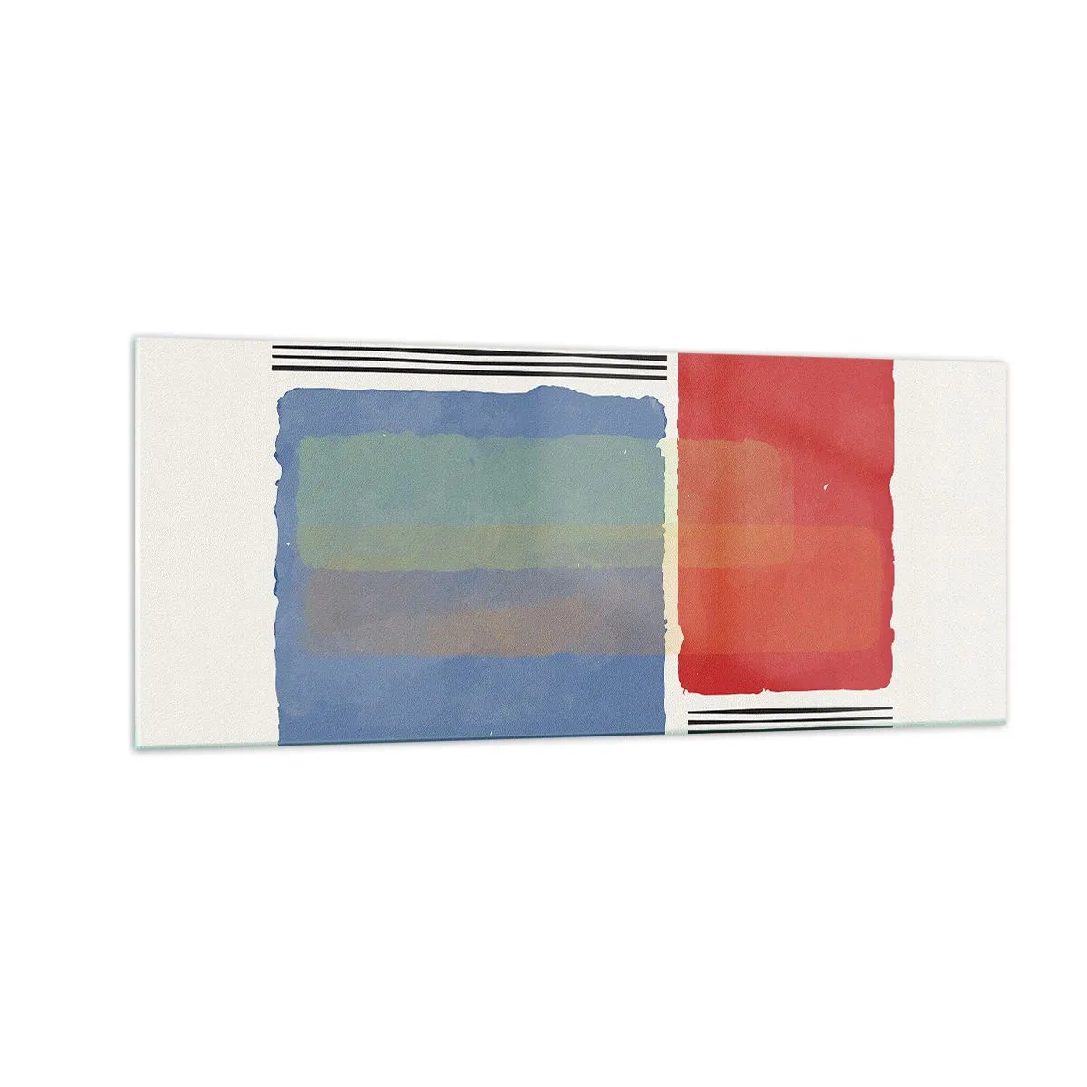 Schilderen op glas - De geest en de letter van de geometrie - 100x40 cm