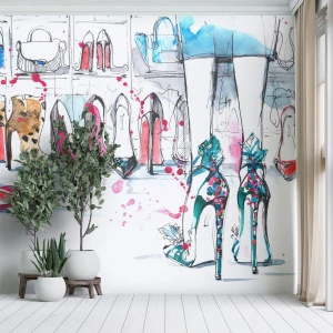Zelfklevend Fotobehang Deluxe Sticker - Sesam, doe open - Damesgarderobe, Mode, Tas - 350x256 cm