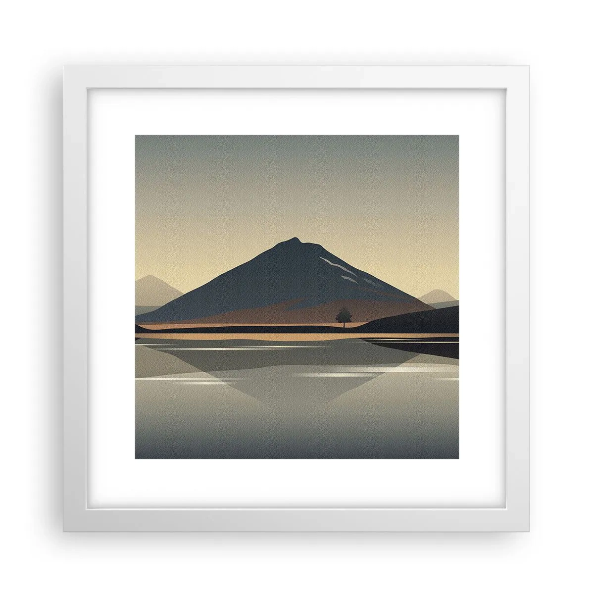 Poster in een witte lijst - Spiegelreflectie - 30x30 cm