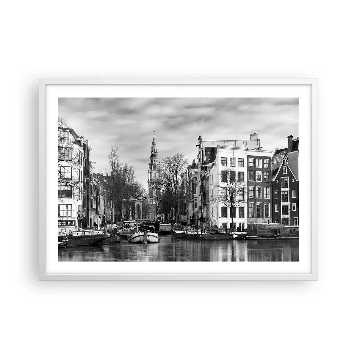 Poster in een witte lijst - Amsterdamse sferen - 70x50 cm