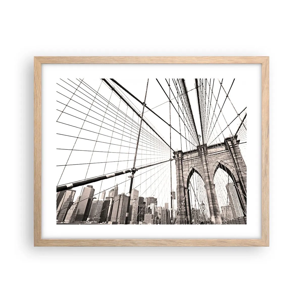 Een poster in een licht eiken lijst - Kathedraal van New York - 50x40 cm