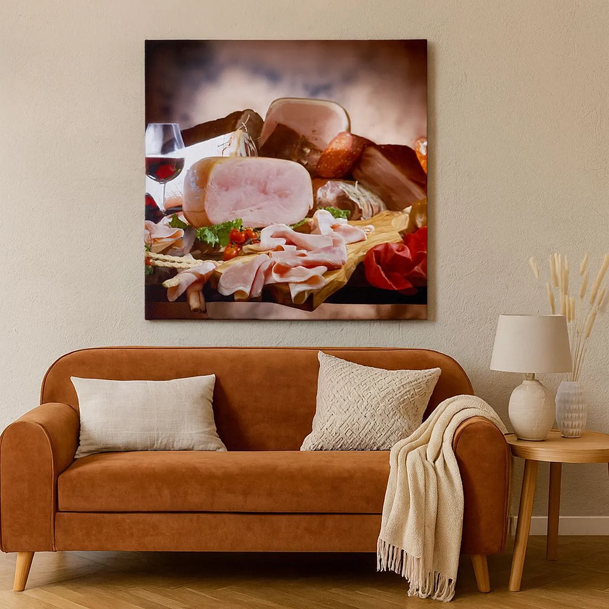 Schilderen op canvas - Een culinaire droom met een karaf - 30x30 cm