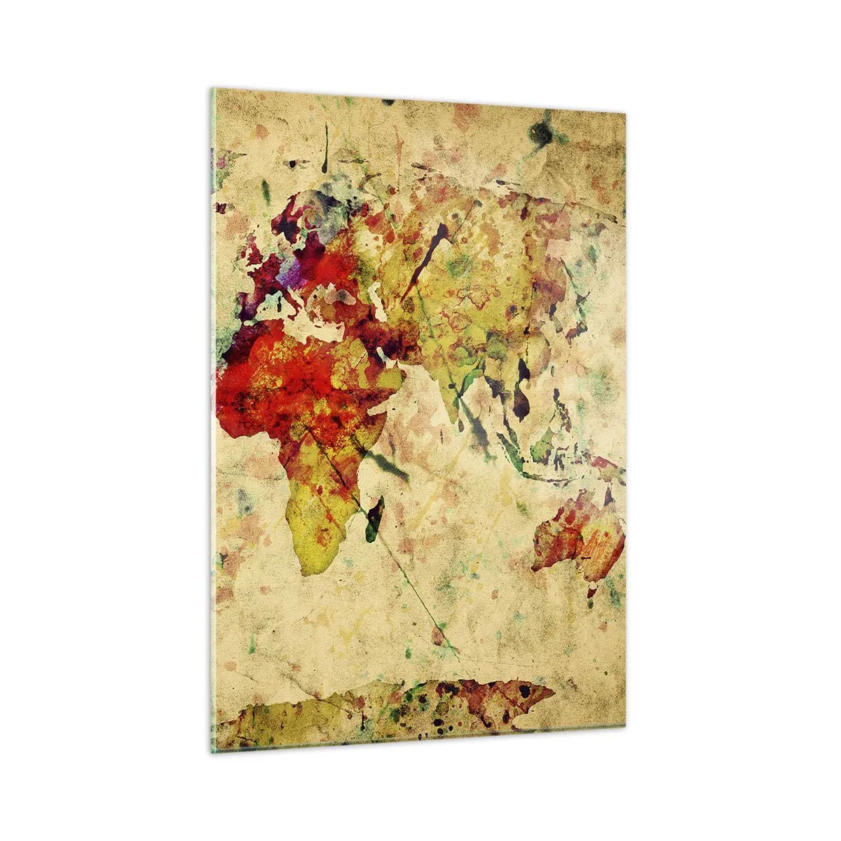 Schilderen op glas - Leven als kleurrijk kaartpapier - 50x70 cm