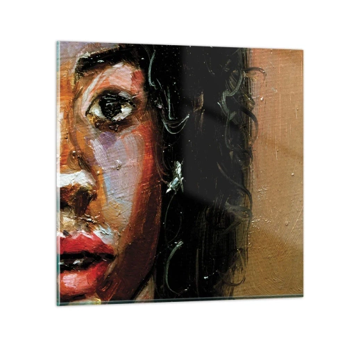 Schilderen op glas - Zwart en gloed - 50x50 cm