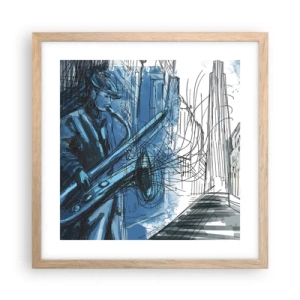 Een poster in een licht eiken lijst - Stedelijke Rapsodie - 40x40 cm