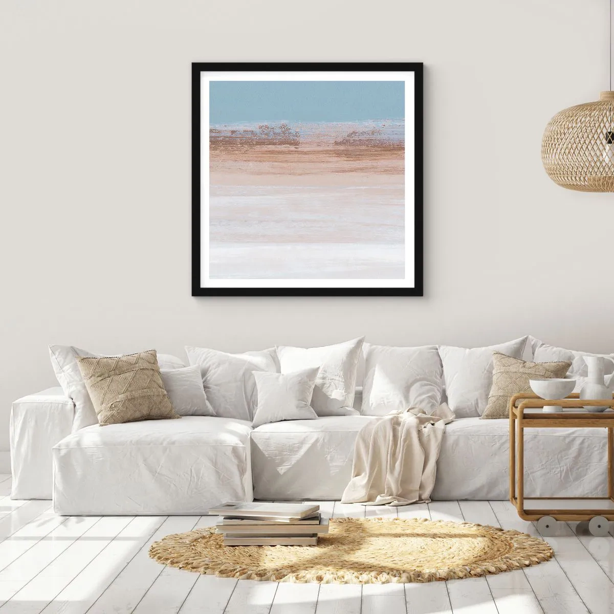 Poster in een zwarte lijst - Dubbelzinnig landschap - 60x60 cm