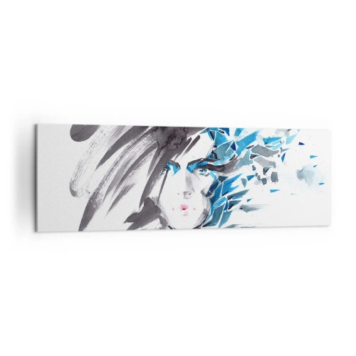 Schilderen op canvas - Sensueel portret in grijs en blauw - 160x50 cm