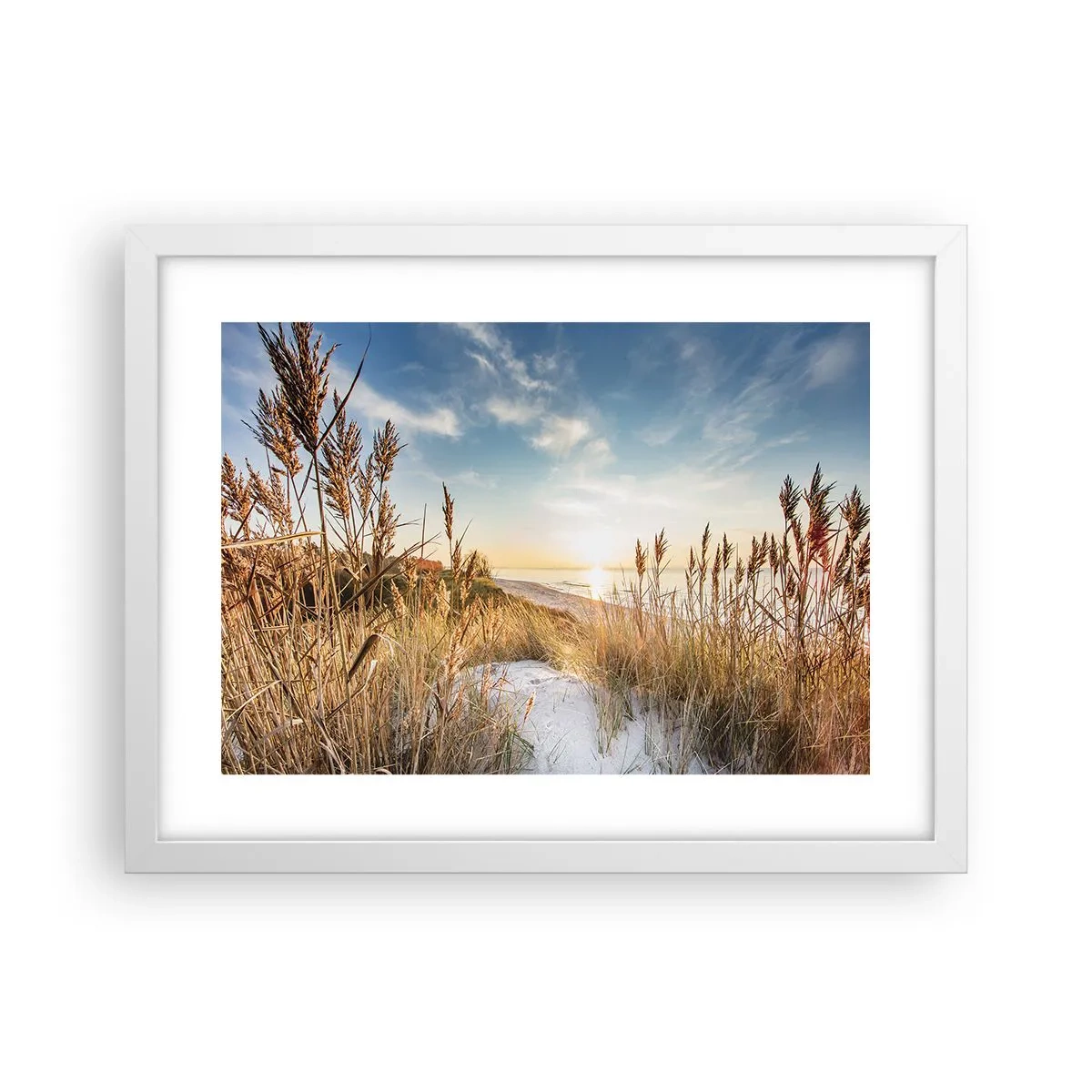 Poster in een witte lijst - Noord strand - 40x30 cm