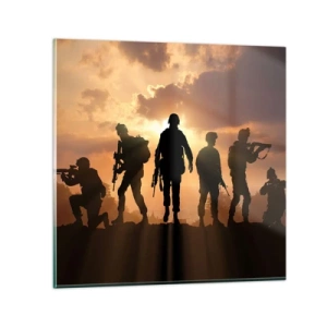 Schilderen op glas - Brothers in arms - 40x40 cm