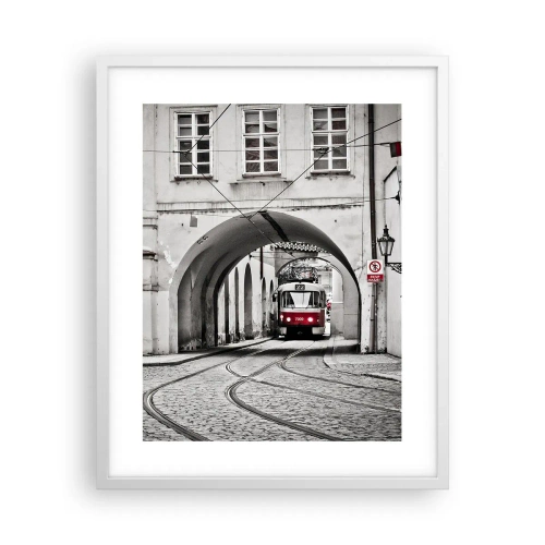Poster in een witte lijst - Door het doolhof van de stad - 40x50 cm