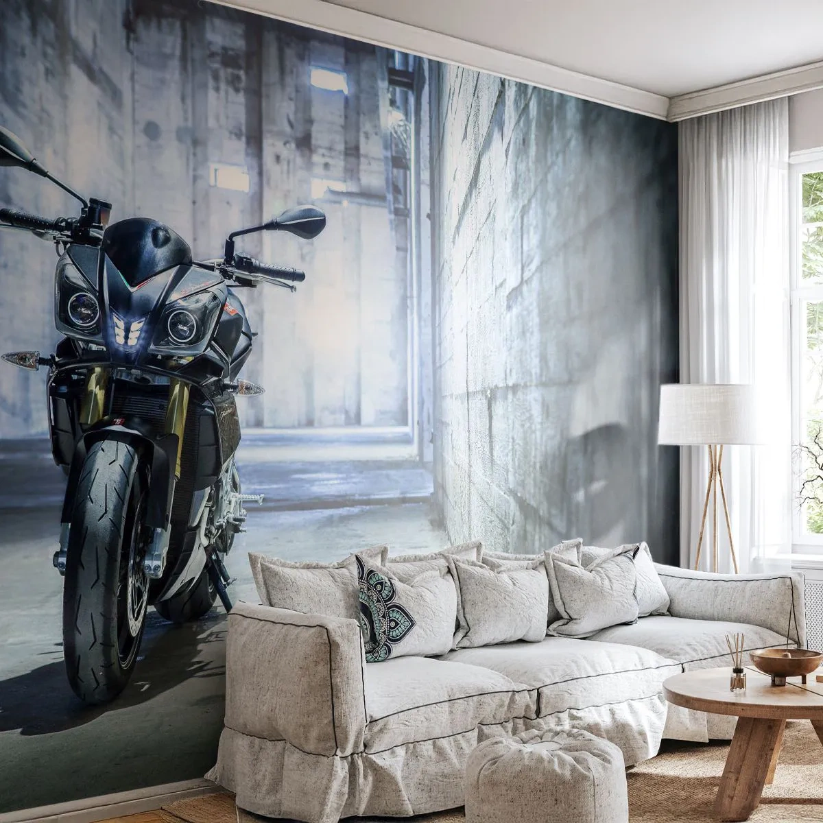 Zelfklevend Fotobehang Deluxe Sticker - Voordat de motor brult - Automobiel, Motor, Sport - 250x175 cm
