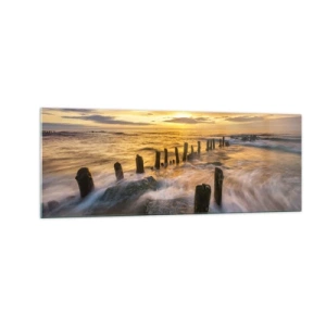 Schilderen op glas - De rauwe schoonheid van de Oostzee - 140x50 cm