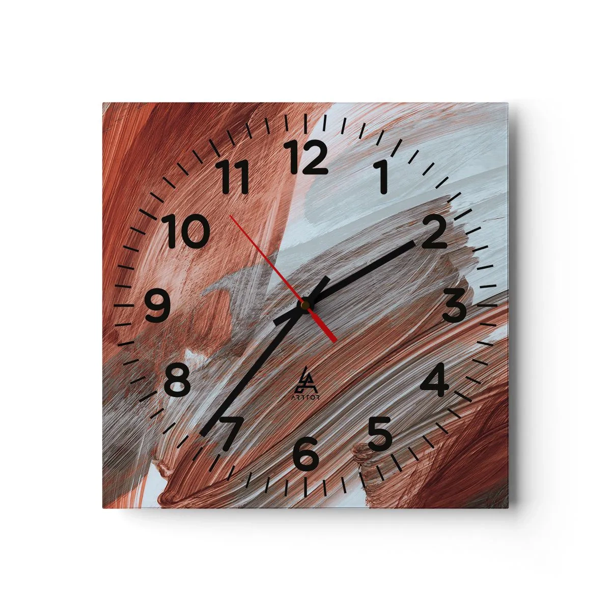 Wandklok - Klok - Herfst en winderige abstractie - 40x40 cm