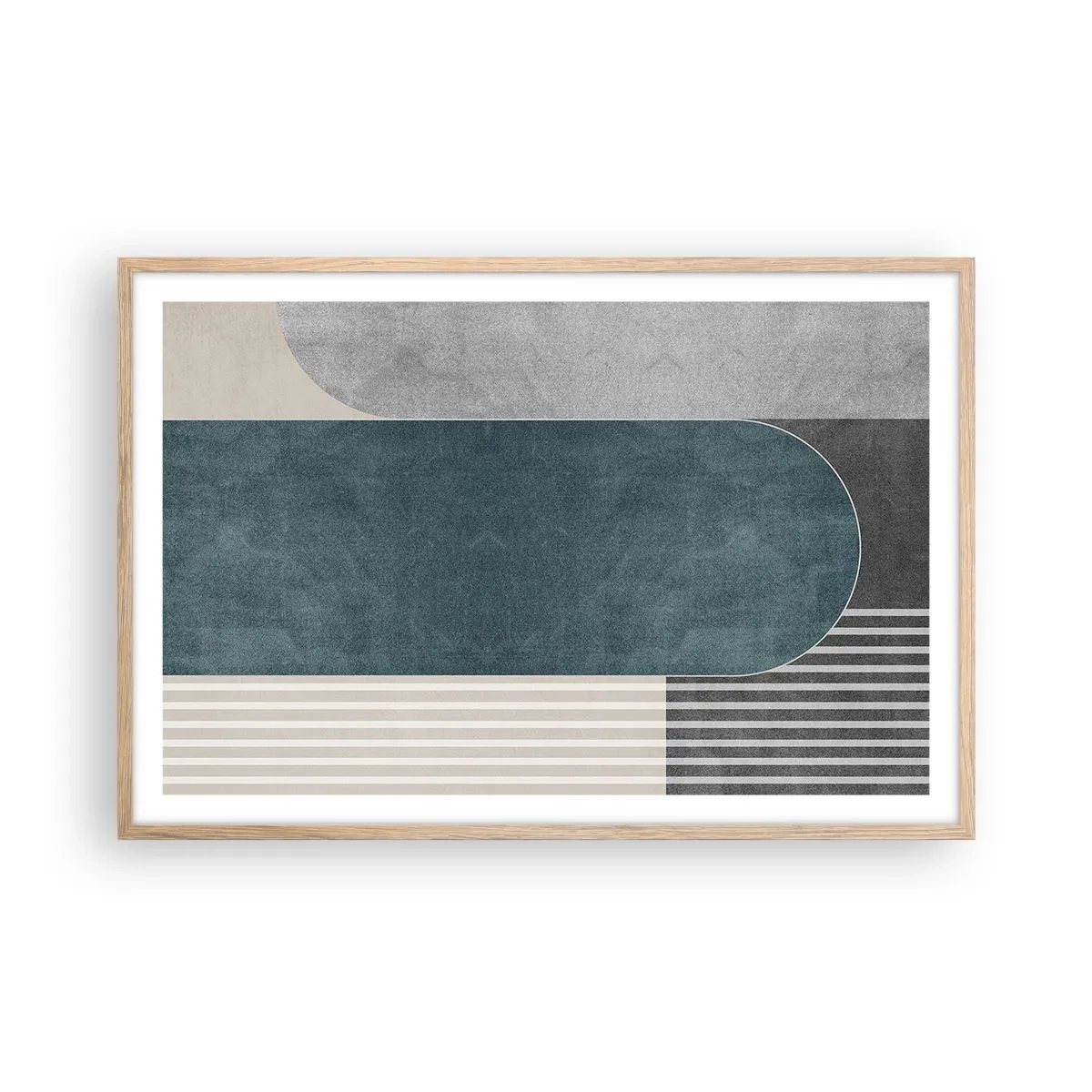 Een poster in een licht eiken lijst - Compositie op niveau - 91x61 cm