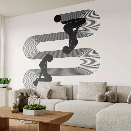 Fotobehang Premium Canvas - Sensuele symmetrie - Vrouwen, Lijnen, Meditatie - 400x280 cm
