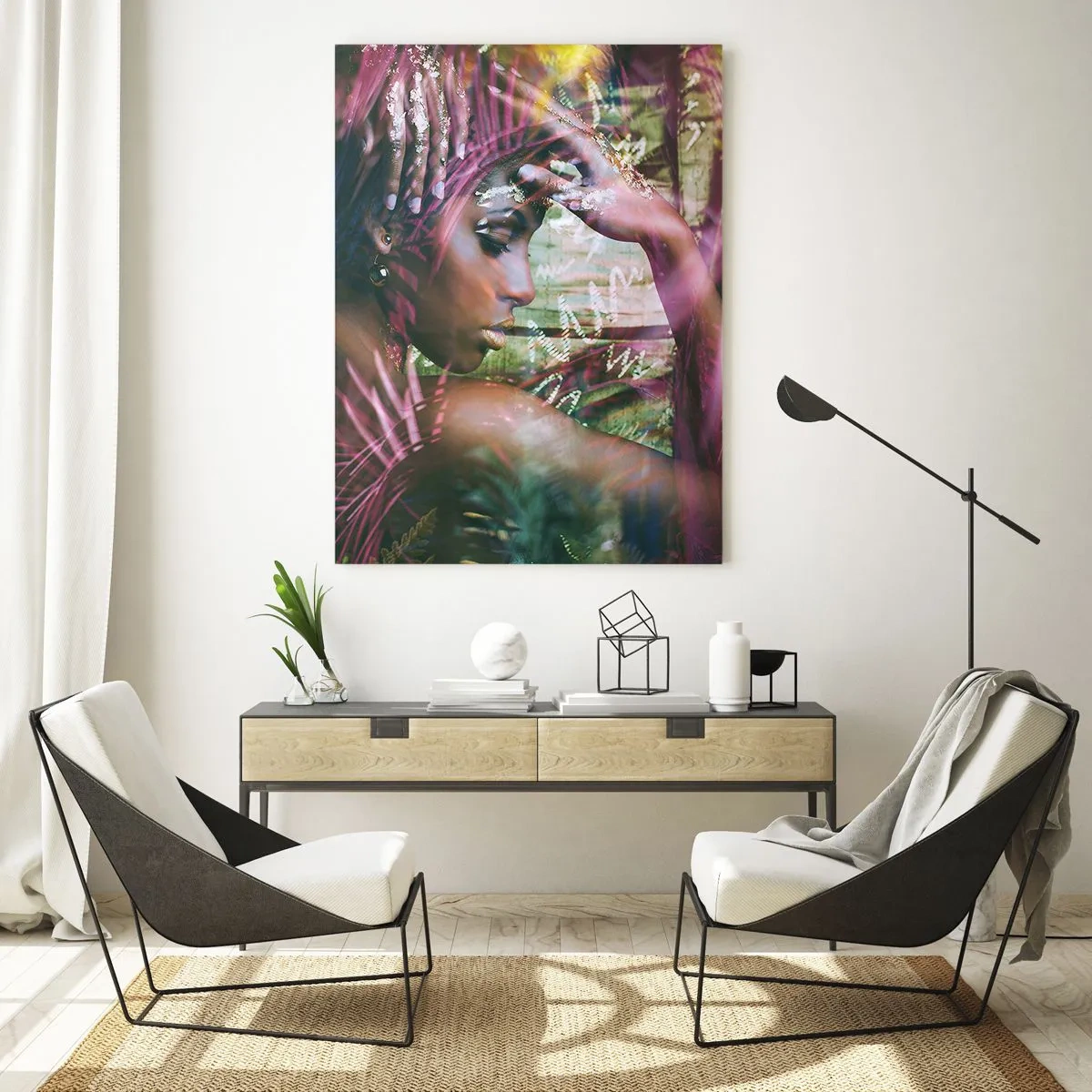 Schilderen op glas - Moeder Natuur in de jungle - 50x70 cm