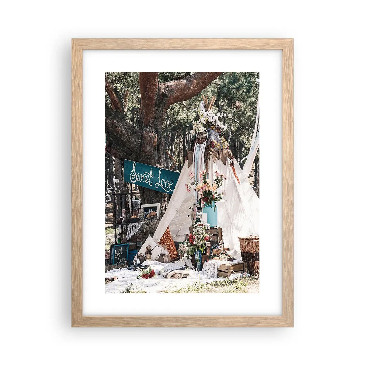 Een poster in een licht eiken lijst - De liefde bedrijven ... - 30x40 cm