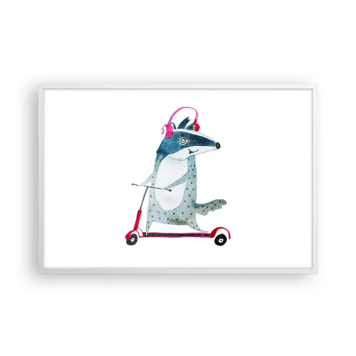 Poster in een witte lijst - Badger vreugde - 91x61 cm