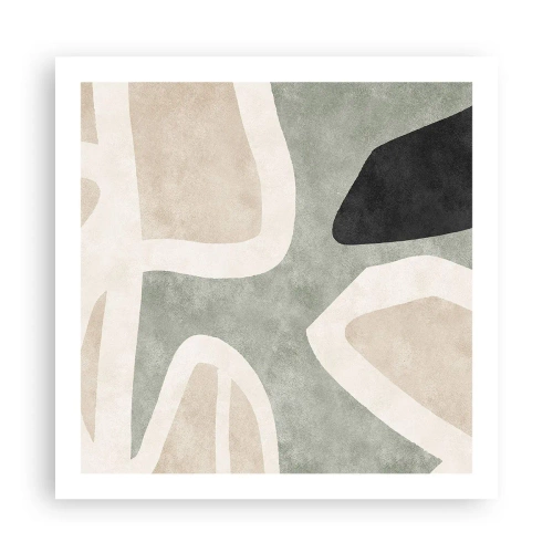 Poster - Compositie met een zwart motief - 60x60 cm