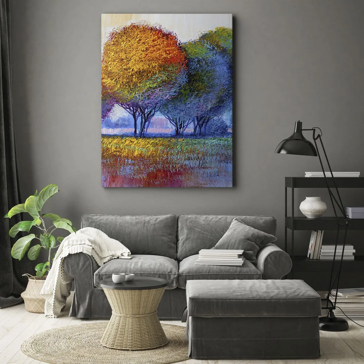 Schilderen op canvas - Een klomp van schitterende kleuren - 80x120 cm
