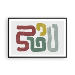 Poster in een zwarte lijst - In een onbekende taal - 91x61 cm