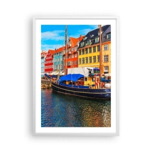 Poster in een witte lijst - Vrolijke werf - 50x70 cm