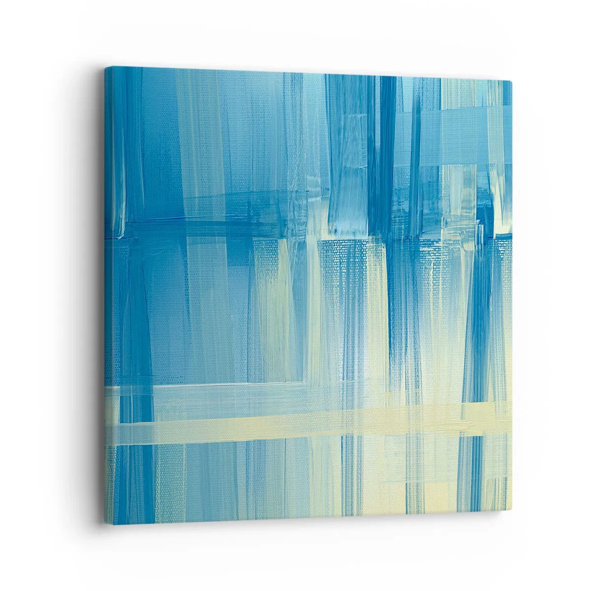 Schilderen op canvas - Compositie in turkoois - 30x30 cm