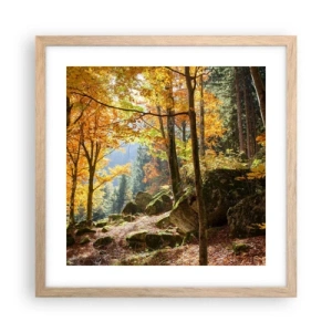 Een poster in een licht eiken lijst - Tijd om te ontspannen - 40x40 cm