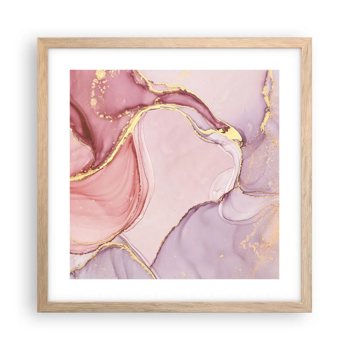 Een poster in een licht eiken lijst - Een streling van kleuren - 40x40 cm