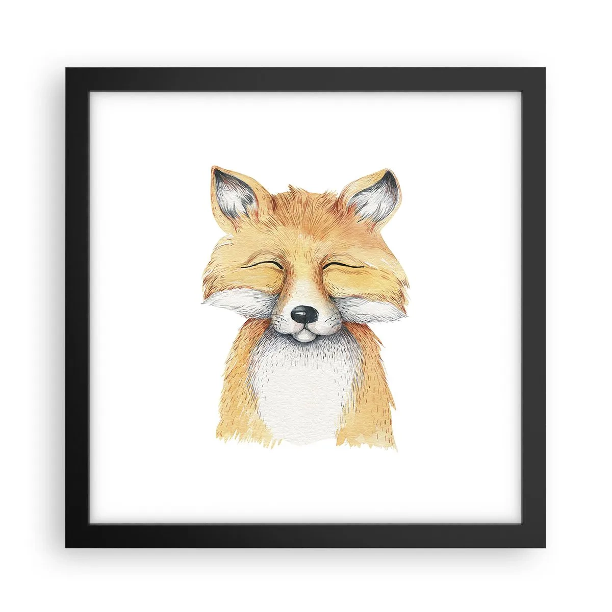 Poster in een zwarte lijst - Vossenstemmingen - 30x30 cm