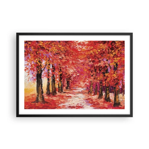 Poster in een zwarte lijst - Herfst impressie - 70x50 cm