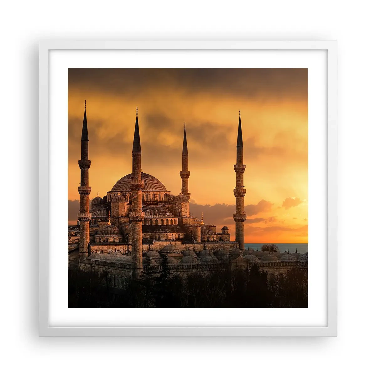 Poster in een witte lijst - God is geweldig - 50x50 cm