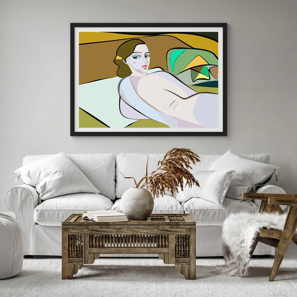 Poster in een zwarte lijst - Intiem portret - 40x30 cm