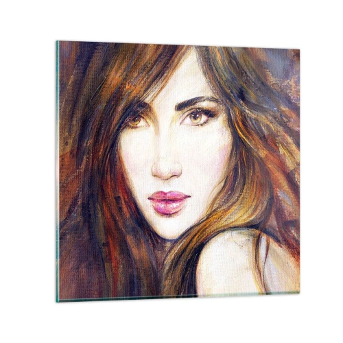 Schilderen op glas - Een dubbeltje voor je gedachten - 70x70 cm