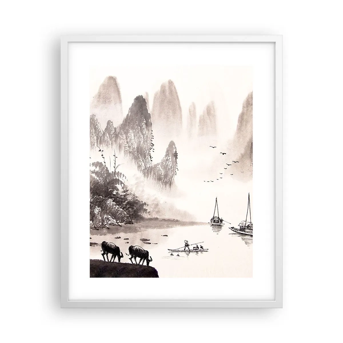 Poster in een witte lijst - Het exotische alledaagse leven van het Oosten - 40x50 cm