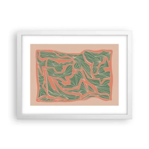 Poster in een witte lijst - De strijd tussen koraal en groen - 40x30 cm